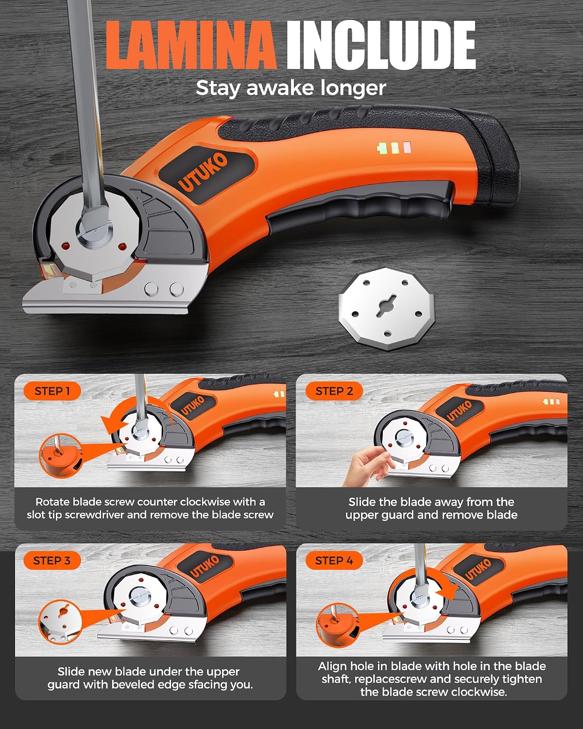 Electric Cardboard Cutter, 3500mAh Cordless Electric Scissors