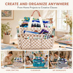 apoffice art supply organizer, large craft organizer tote showing dimensions
