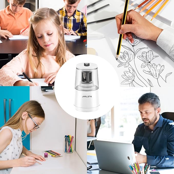 JARLINK Electric Pencil Sharpener, Heavy-Duty Helical Blade to Fast Sharpen - Image 8