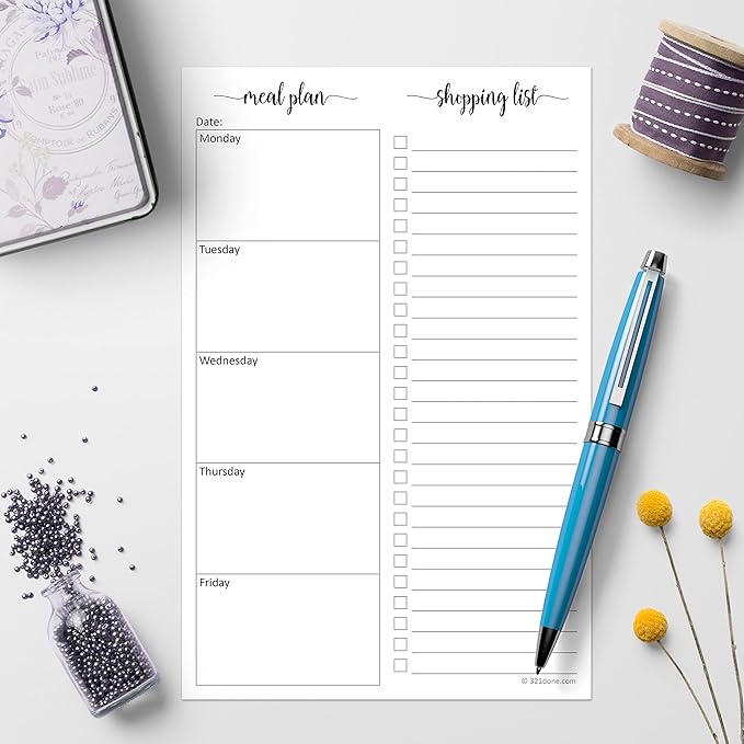 321Done Magnetic Meal Planning Pad, Made in USA, M-F Weekly Menu Planner & - Image 4