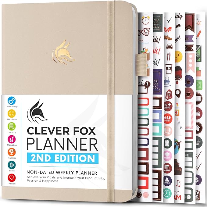 Clever Fox Planner 2nd Edition – Colorful Weekly & Monthly Goal Planner by CleverFox