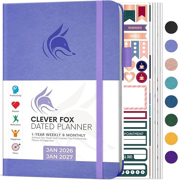 Clever Fox Dated Planner 2026-2027 – Weekly Life Planner Notebook by CleverFox