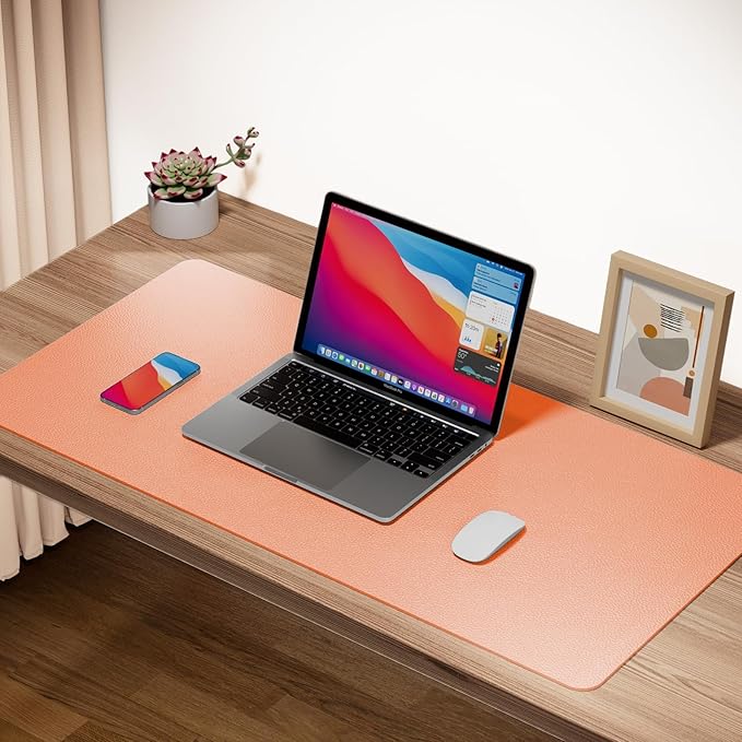Boutilon Leather Desk Pad Protector, Non-Slip Mouse Pad, Laptop Desk Pad - Image 2