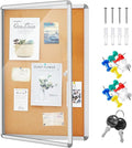 Geetery 36 x 24 Inch Enclosed Bulletin Board Tamperproof Lockable Cork Board by Geetery