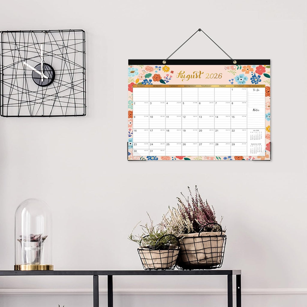 Calendar 2026-2027 - Desk Calendar 2026-2027 | 18-Month Desk/Wall Calendar, Jul. 2026 - Dec. 2027, 16.8" x 12", Desk calendar with Corner Protectors, Ruled Blocks