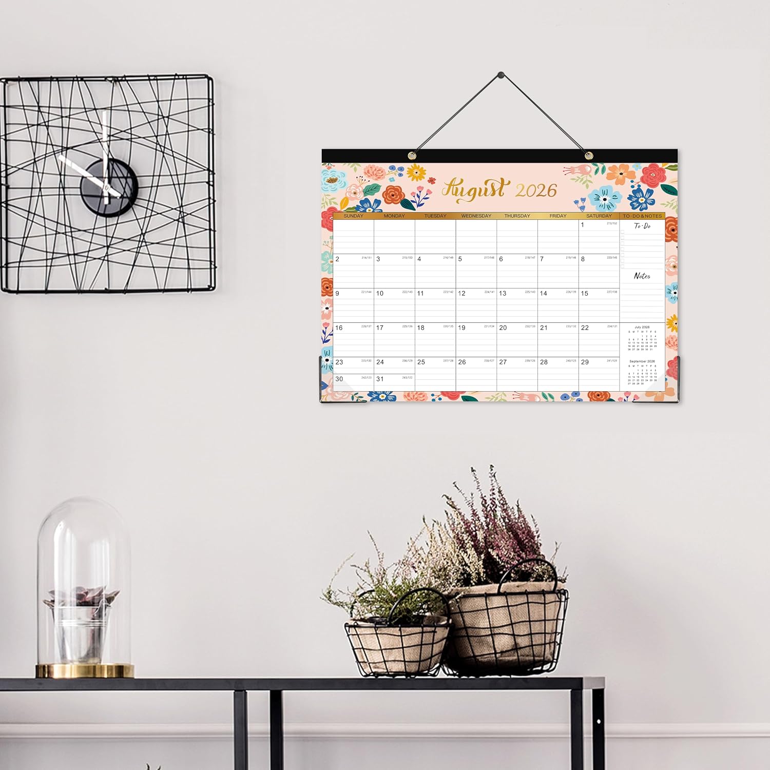 Calendar 2026-2027 - Desk Calendar 2026-2027 | 18-Month Desk/Wall Calendar, Jul. 2026 - Dec. 2027, 16.8" x 12", Desk calendar with Corner Protectors, Ruled Blocks