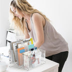 Cuukie File Sorter Organizer, 5 Sections Acrylic Letter Tray - Image 4