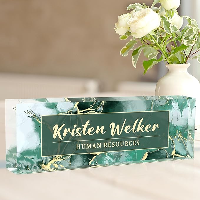 Personalized Name Plate for Desk Custom Acrylic Desk Name Plate Custom Employee - Image 2