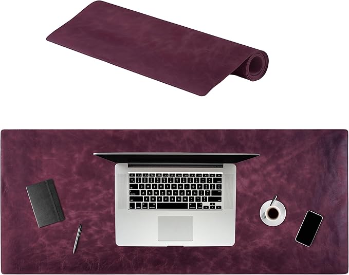 Node Leather Calfskin Leather Desk Pad – Executive Office Desk Mat by NodeLeather