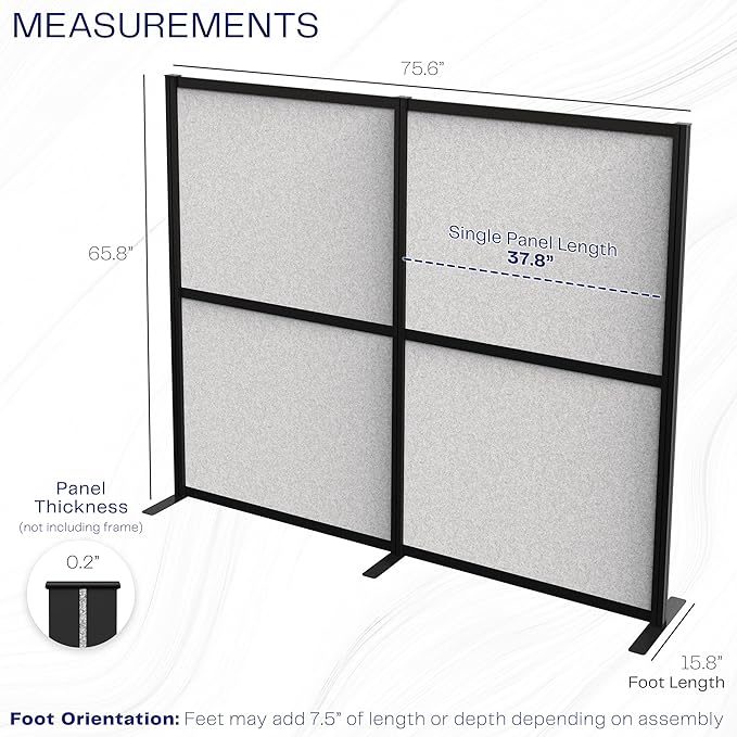 VIVO Modular Wall System, 2 PET Panels, Modern Professional Office Cubicle - Image 3