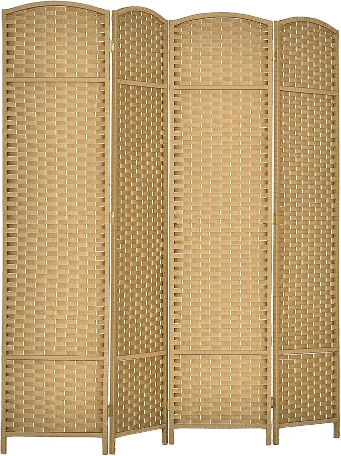 HOMCOM Room Divider, 4 Panel Folding Privacy Screen, 5.6' Tall Freestanding by HOMCOM