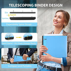 WOT I 12-Pack Telescoping 3 Ring Binder, Expandable Flexible Binder - Image 2