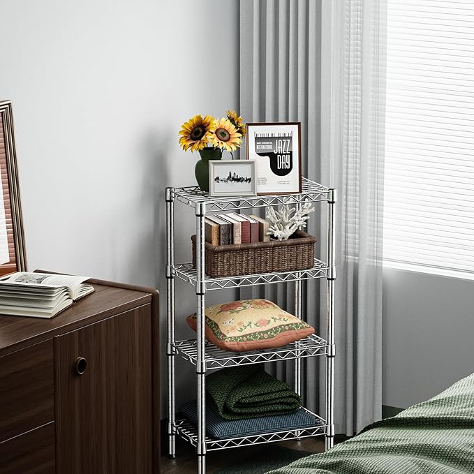 M MZG 1000 lbs 4 Tier Shelf Metal Storage Shelves Wire Rack Closet Organizers - Image 5