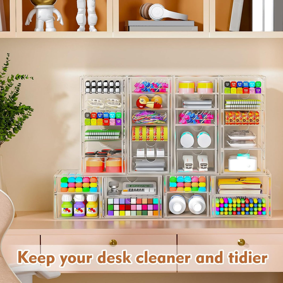 arstpeoe acrylic 13-drawer storage & makeup organizer for, package contents