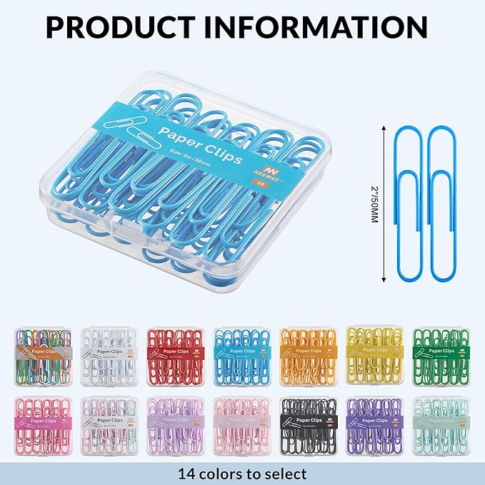 NEEWAY Colorful Large Paper Clips, 2 Inch Jumbo Paper Clips, 3 Pack of 50 - Image 2