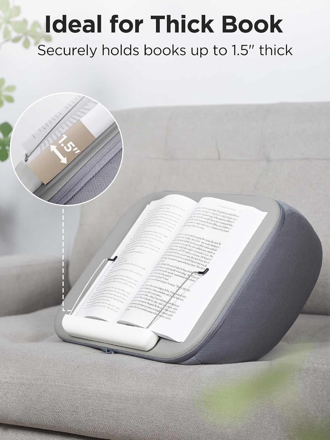 InnoGear Lap Beanbag Book Pillow Stand for Hands Free Reading in Bed Sofa