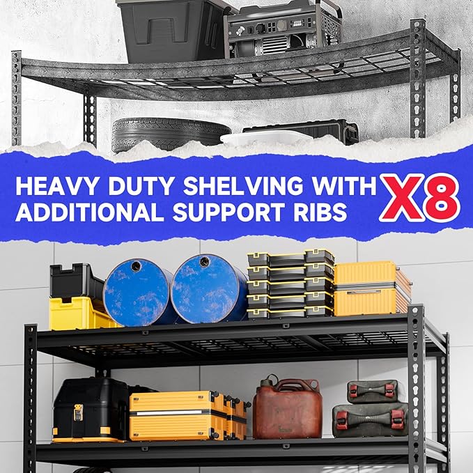 cynnda 4-Tier 60" W X 24" D X 60" H Garage Shelves 2500LBS Heavy Duty Shelving - Image 4