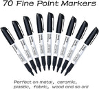 Shuttle Art Permanent Markers, 70 Pack Black Permanent Marker set, Fine Point - Image 2