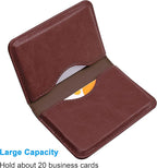 Wisdompro Business Card Holder, 2-Sided PU Leather Folio Name Card Holder - Image 2
