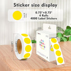PARLAIM 3/4 Inch Roll Color Coding Labels, 4000 per/4 Rolls Round Adhesive - Image 2