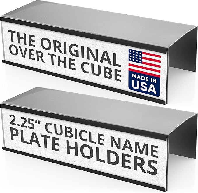 The Original Over the Cube – Quality Aluminum, Changeable Cubicle Nameplate by NapTags