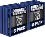 Samsill Durable .5 Inch Binder, Made in the USA, Round Ring Customizable Clear by Samsill