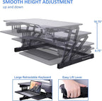 Rocelco 32" Height Adjustable Standing Desk Converter - Image 4