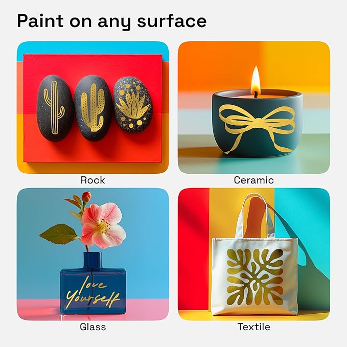 ARTISTRO 5 Gold Acrylic Paint Markers - Image 2
