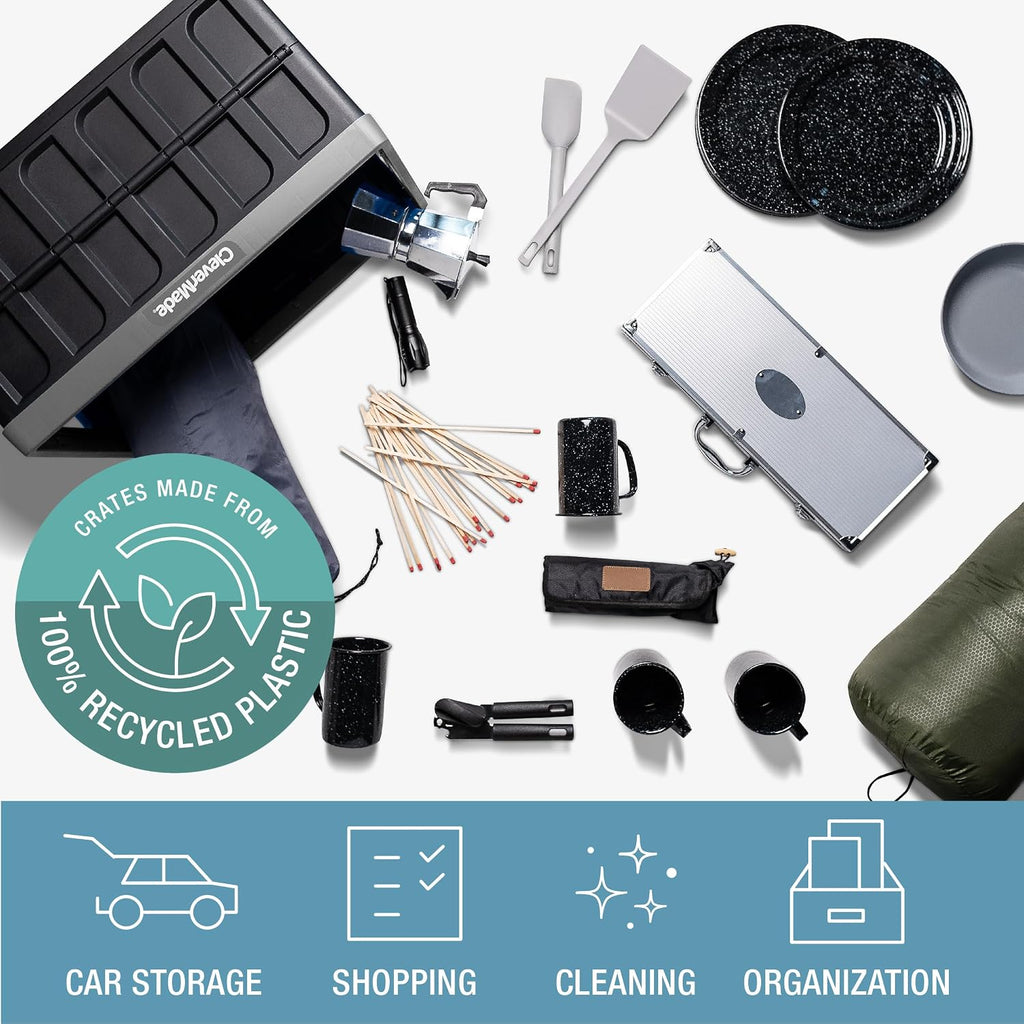 clevermade collapsible storage bins with lids, 46l 3, package contents