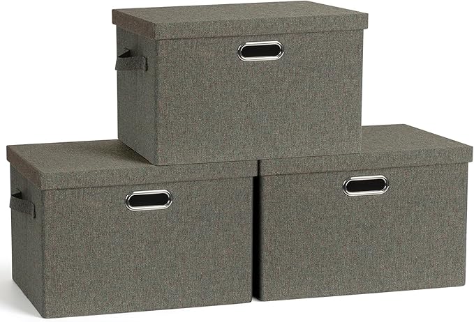 Graciadeco Large 17" 36 Quart Collapsible Stackable Storage Bins by GraciadecoStorage