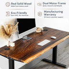 Standing Desk – Walnut Solid Wood Desk, Natural Live Edge, Adjustable Height - Image 3
