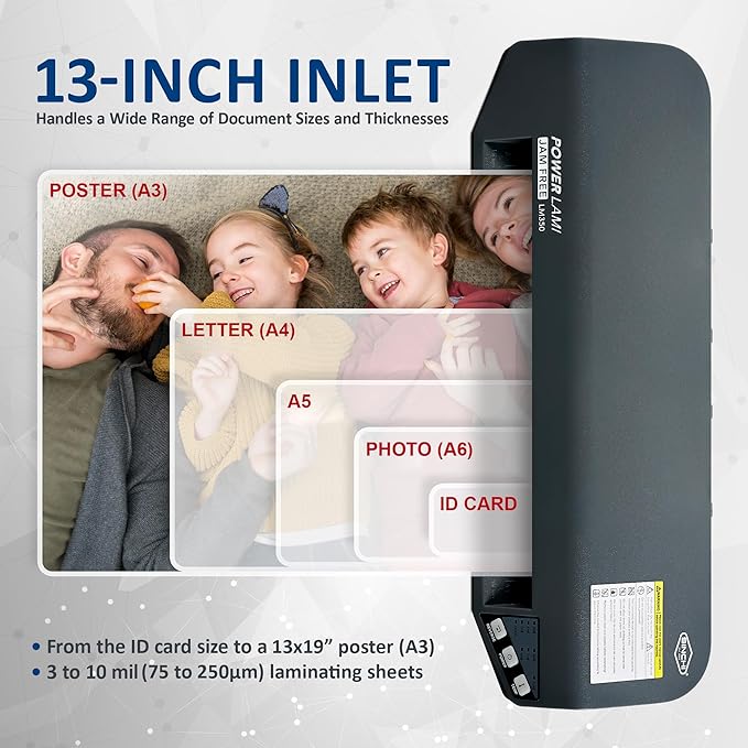 SINCHI 13" Commercial Laminator | 3–10 Mil, 48s Warm-Up, Heavy Duty No-Jam - Image 4