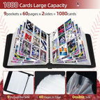1080 Pockets Baseball Card Binder 9 Pocket, Trading Card Binder - Image 2
