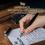 Wordsworth & Black Fountain Pen Set, Broad Nib, Includes 24 Pack Ink Cartridges - Image 2