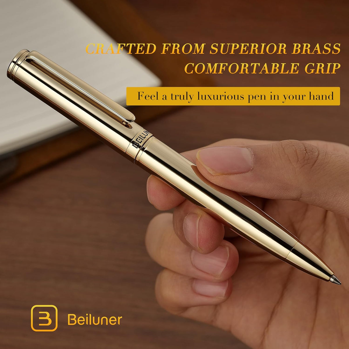 BEILUNER Gold Gel Pen, Stunning Luxury Pens with 24K Gold Plating