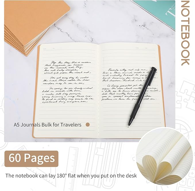 miikoul 24 Pack A5 Kraft Paper Notebook Lined Journal Bulk, 8.3 X 5.5 Inch - Image 5