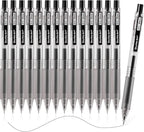 Shuttle Art Black Gel Pens, Ink Glide Series 15 Pack Retractable 0.5mm Fine by ShuttleArt