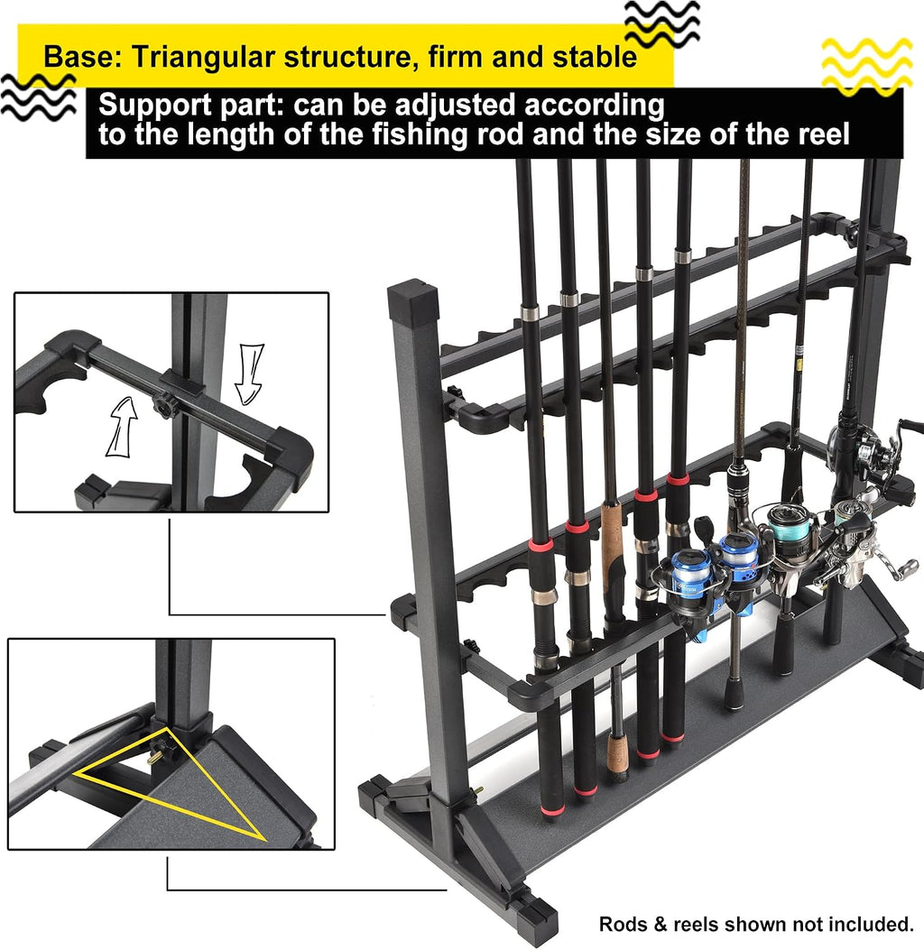 24-rod aluminum fishing rod holder, fishing pole holders, close-up detail