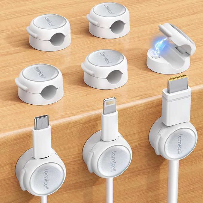 Magnetic Cable Clips Cord Organizer by Lamicall
