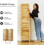 Room Dividers and Folding Privacy Screens, Wood Louvered Separators Divider Wall - Image 4