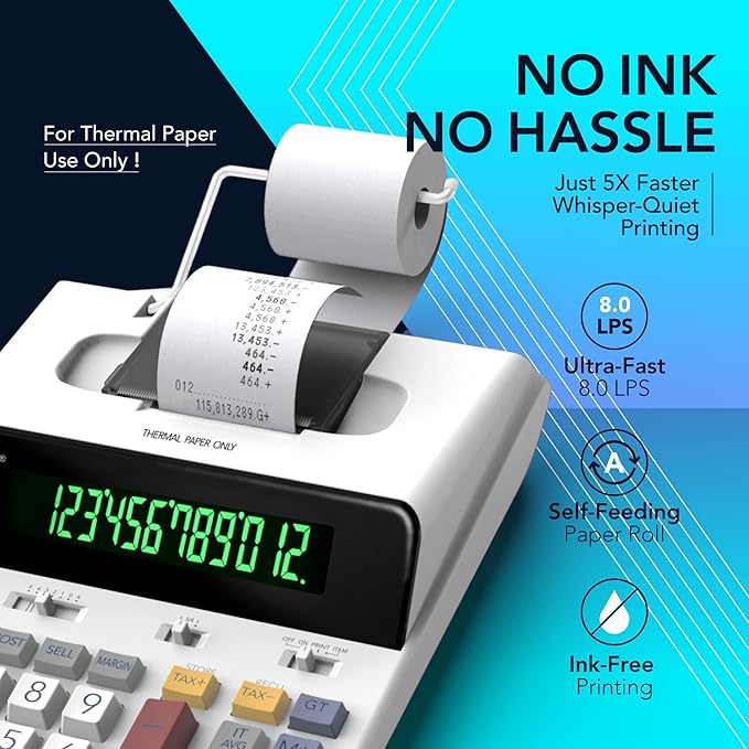 CATIGA 12 Digit Thermal Printing Calculator - Image 2