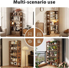 AnywaysWood 5-Tier Solid Wood Open Bookcase, Modern Display Bookshelf, - Image 4