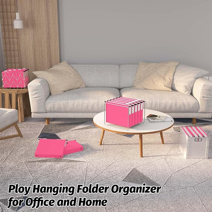 Shutex Extra Capacity Plastic Hanging File Folders, 12 Pack Reinforced - Image 7