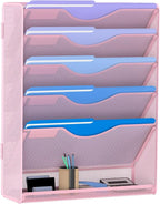 Gawerk 6 Tier Hanging File Organizer, Mesh Wall File Holder Paper Folder Rack by Gawerk