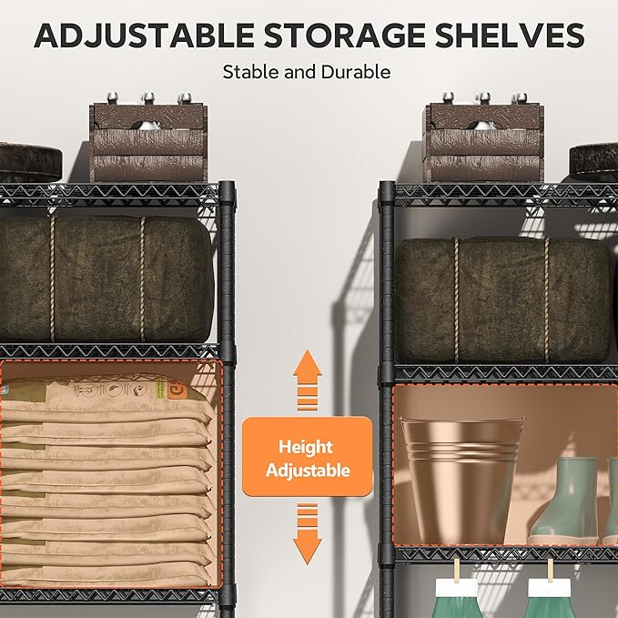 M MZG Stand Shelf Wire Rust-Proof Outdoor Storage Shelving 4-Tier Utility - Image 4