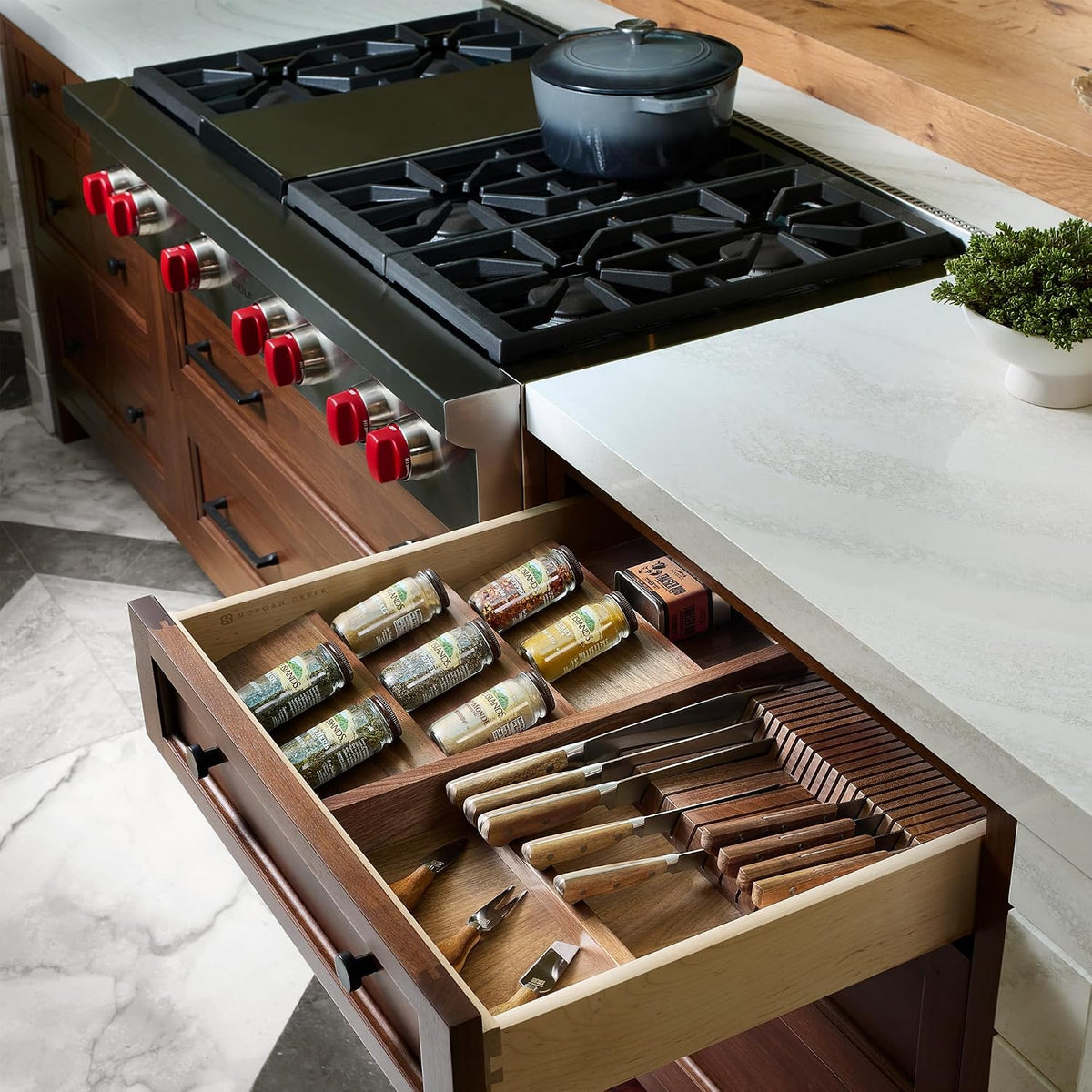 Rev-A-Shelf Trim-to-Custom-Fit Knife Block Drawer Insert Divider Organizer