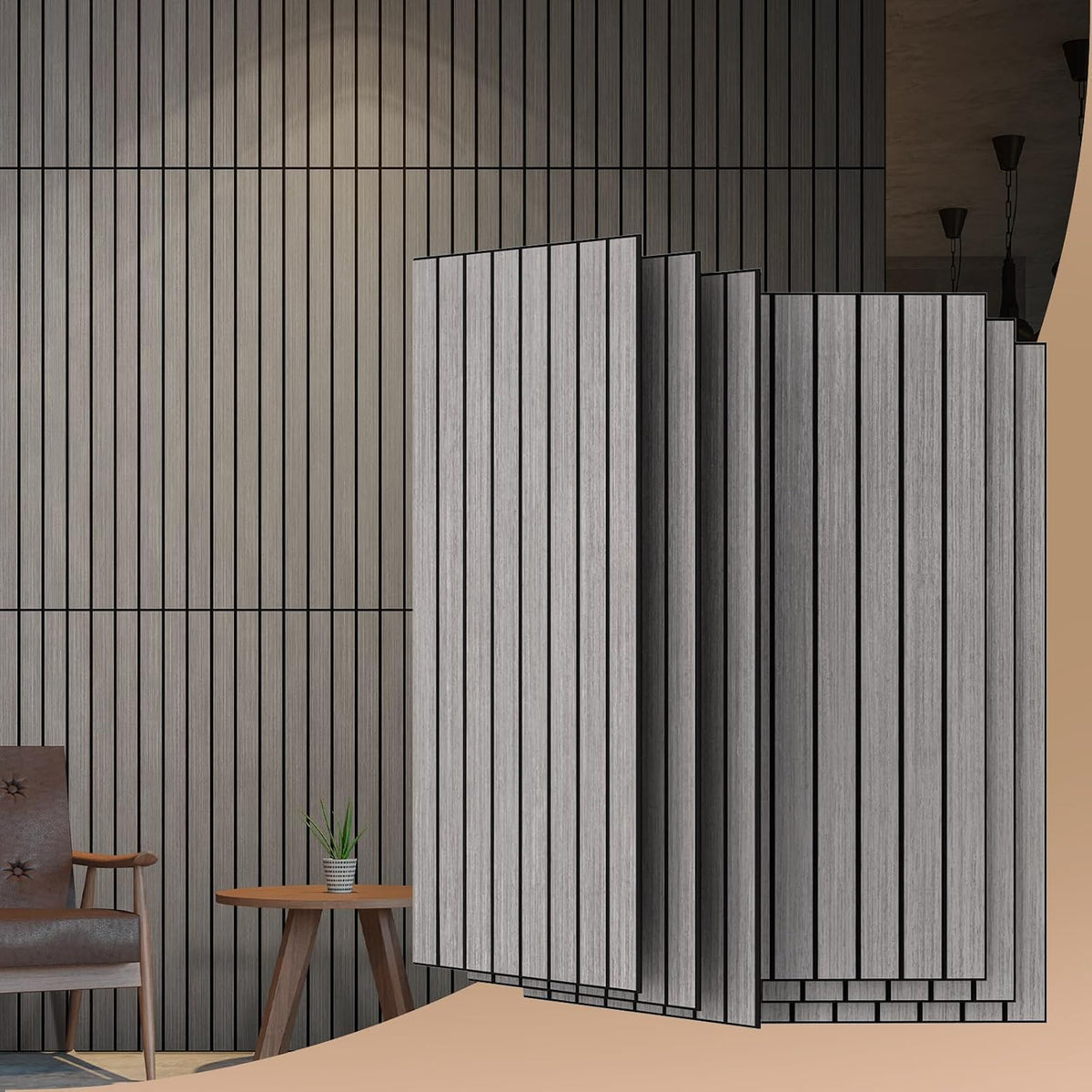 47.2"x23.6" acoustic panels, sound absorbing panels, mid-gray, main product view