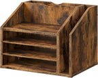 choezon wooden desk organizer with adjustable partitions, rustic, view 9