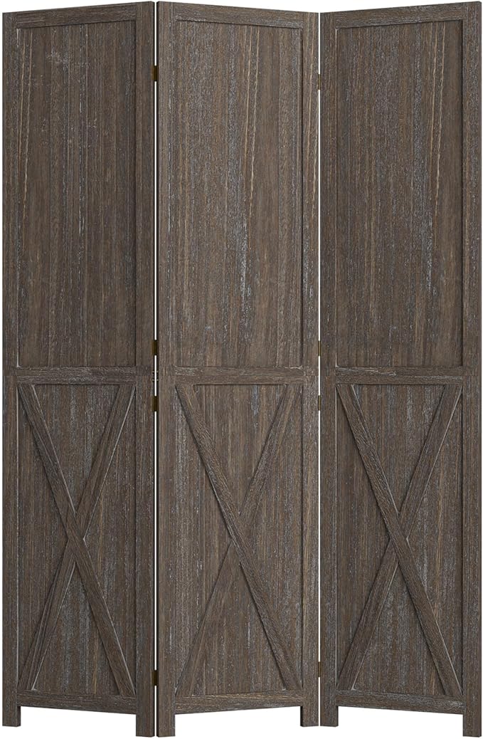 Cozy Castle Wood Room Divider, 3 Panels Folding Privacy Screen, 66.9'' Wall - Image 8