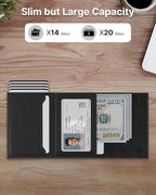 typecase Mens Wallet Card Holder: Pop Up Aluminum Case, Genuine Leather - Image 2